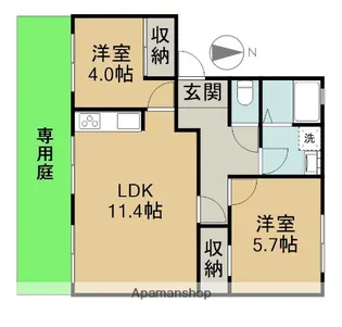 愛知県あま市七宝町下田江東【アパート】の間取り