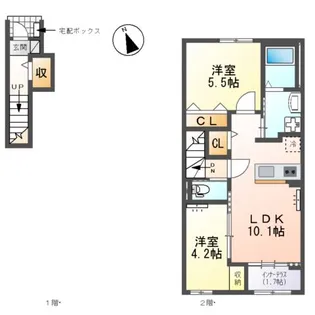 サンライズワン【202号室】の間取り