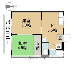 グリーンコーポ蟹江 A【203号室】の間取り