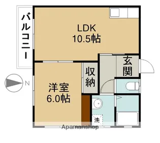 アズールヴィラ【2B号室】の間取り