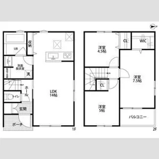 リーブルファイン川部Ⅴ【104号室】の間取り