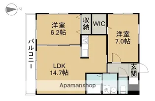 オアシス【302号室】の間取り