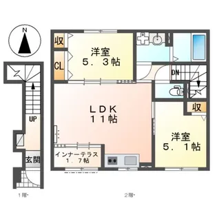 仮)大治町西條アパート【2階】の間取り