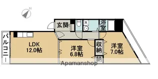 2LDKの間取り画像