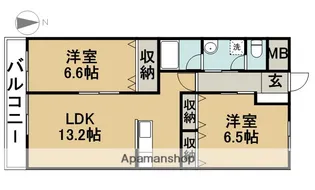 ガーデンヒルズ東須ヶ口【402号室】の間取り