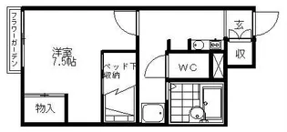 レオパレス鴨池【104号室】の間取り
