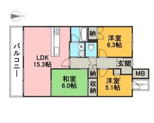 レジデンス松原【603号室】の間取り
