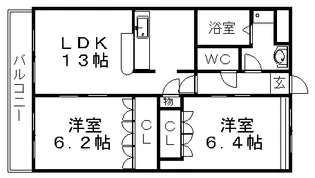 インペリアル コート【103号室】の間取り