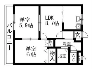 ハピネス21【102号室】の間取り