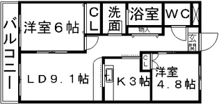 グランディール慶【1階】の間取り