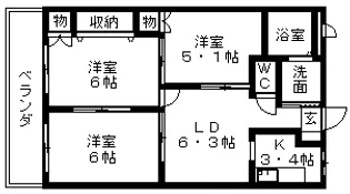 グランドール佐渡【205号室】の間取り