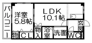 エスポアハイム弐番館【2階】の間取り