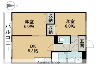 アンプルールブワK10【Ⅰ-102号室】の間取り