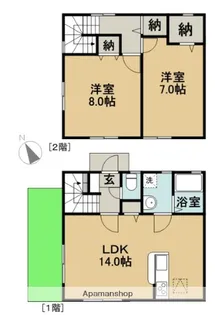 チックフリック【B2号室】の間取り