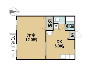 サンハイツ須ヶ口2【202号室】の間取り