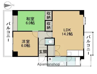 レジデンス大堀【4B号室】の間取り