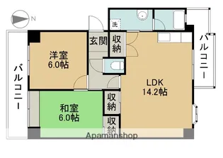 レジデンス大堀【4B号室】の間取り