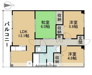 フィオーレ観月【1階】の間取り
