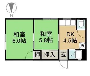 七宝グリーンハウス【201号室】の間取り