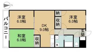 AMOUR MIWA【302号室】の間取り