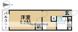 ルミエール六反【102号室】の間取り