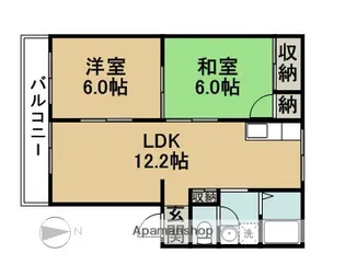 さんすてあしば【203号室】の間取り