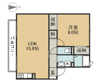 グリンパレス天神【202号室】の間取り