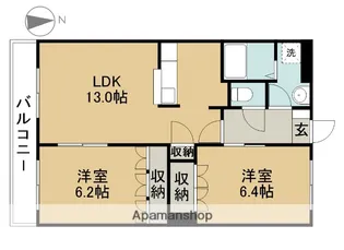 エルシャトー【205号室】の間取り