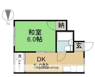 大野第二コーポ【3B号室】の間取り