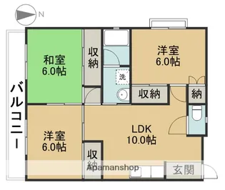 マンション和楽【2D号室】の間取り