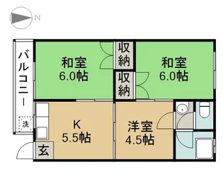 コーポサンワ【201号室】の間取り
