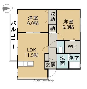 リジェール【A202号室】の間取り