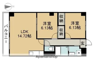 アパートメントキダS【206号室】の間取り