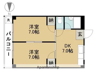 ハイツ千代【4階】の間取り