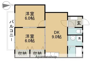 コートハウスⅡ【1B号室】の間取り