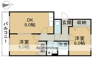 アベリアまの【101号室】の間取り