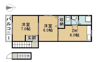 ハイツ西條【201号室】の間取り