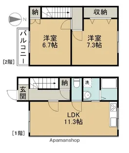 ルミエール甚目寺【105号室】の間取り