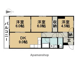 ドルフヒシダ【3A号室】の間取り