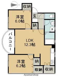 プリメーラ神守【301号室】の間取り