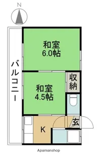 みやこ荘【202号室】の間取り