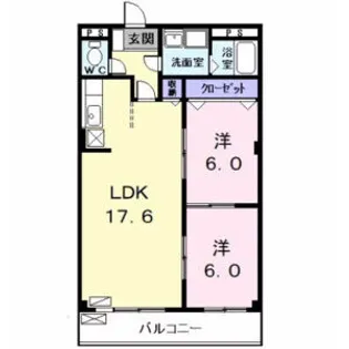 サザンウインドⅤ【2階】の間取り
