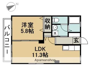 メゾン・ラ・フラー【101号室】の間取り