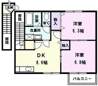 T’Sスクエア【201号室】の間取り