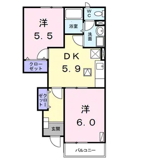 メゾングレース【1階】の間取り