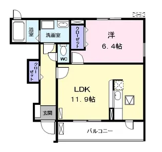 フレスクーラ【1階】の間取り