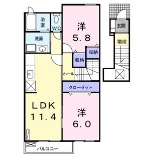 レジデンス輝Ⅰ【2階】の間取り
