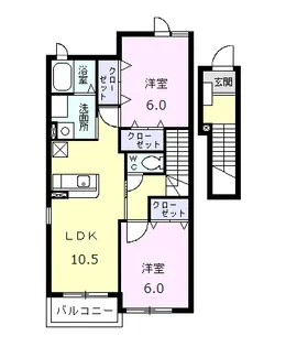 アウローラSⅢ【2階】の間取り
