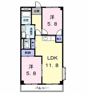 パークサイドパレス【4階】の間取り