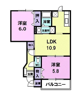 メゾン・ド・ソレイユⅠ【1階】の間取り